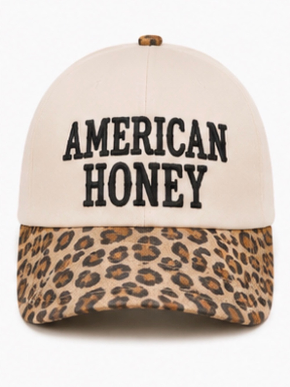 “American Honey” Leopard Print Embroidered Baseball Cap | Western Trucker Hat